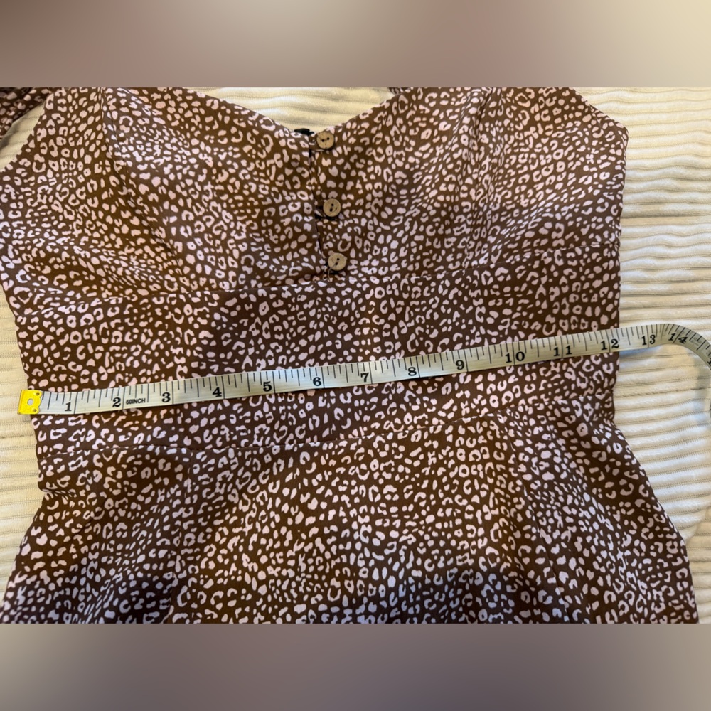 Zara Brown Spotted silky Strappy Mini Dress - Picture 8 of 8